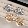 Fashion Metal Flower Petal Earrings Retro Sense Simple Premium Pearl Stud Earrings Design Sense Earrings Women