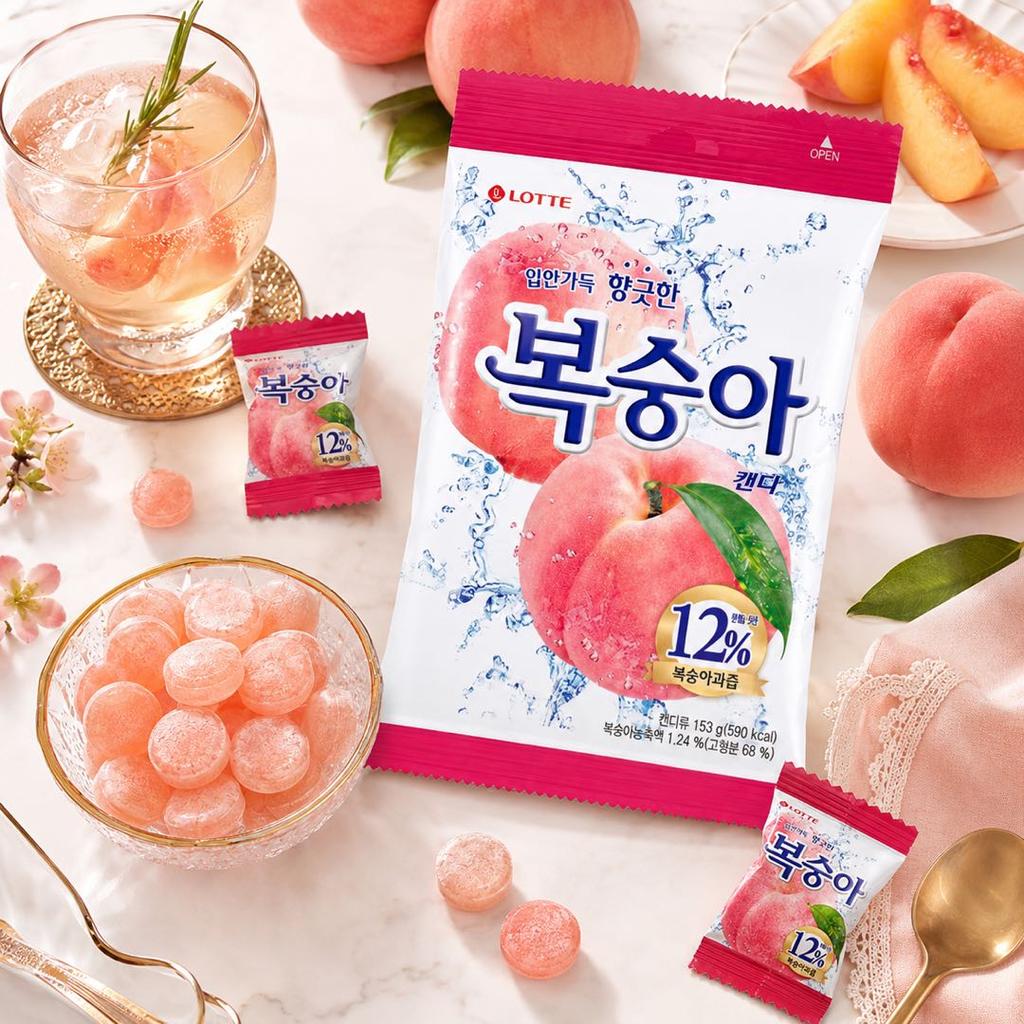 Lotte Pfirsich-Hartbonbons 153g 6er-Pack