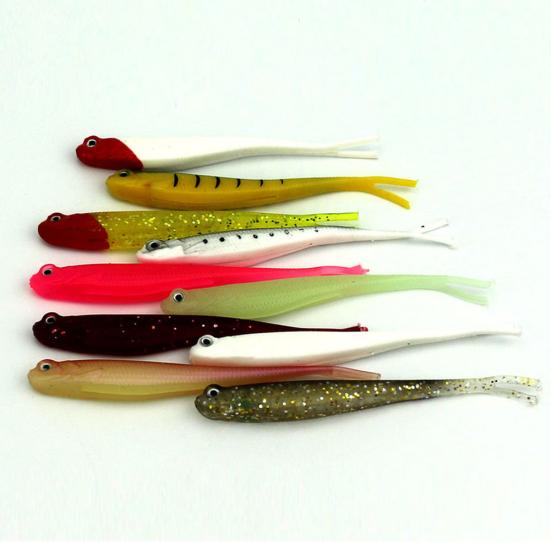 10 Teile/los Mehrfarbige Weiche Kunststoff 3D Augen Köder 13 cm Angeln Köder Tackle Werkzeuge