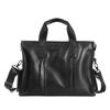 Soft Cowhide Men Business Briefcase Large Capacity Laptop Crossbody Handbag
