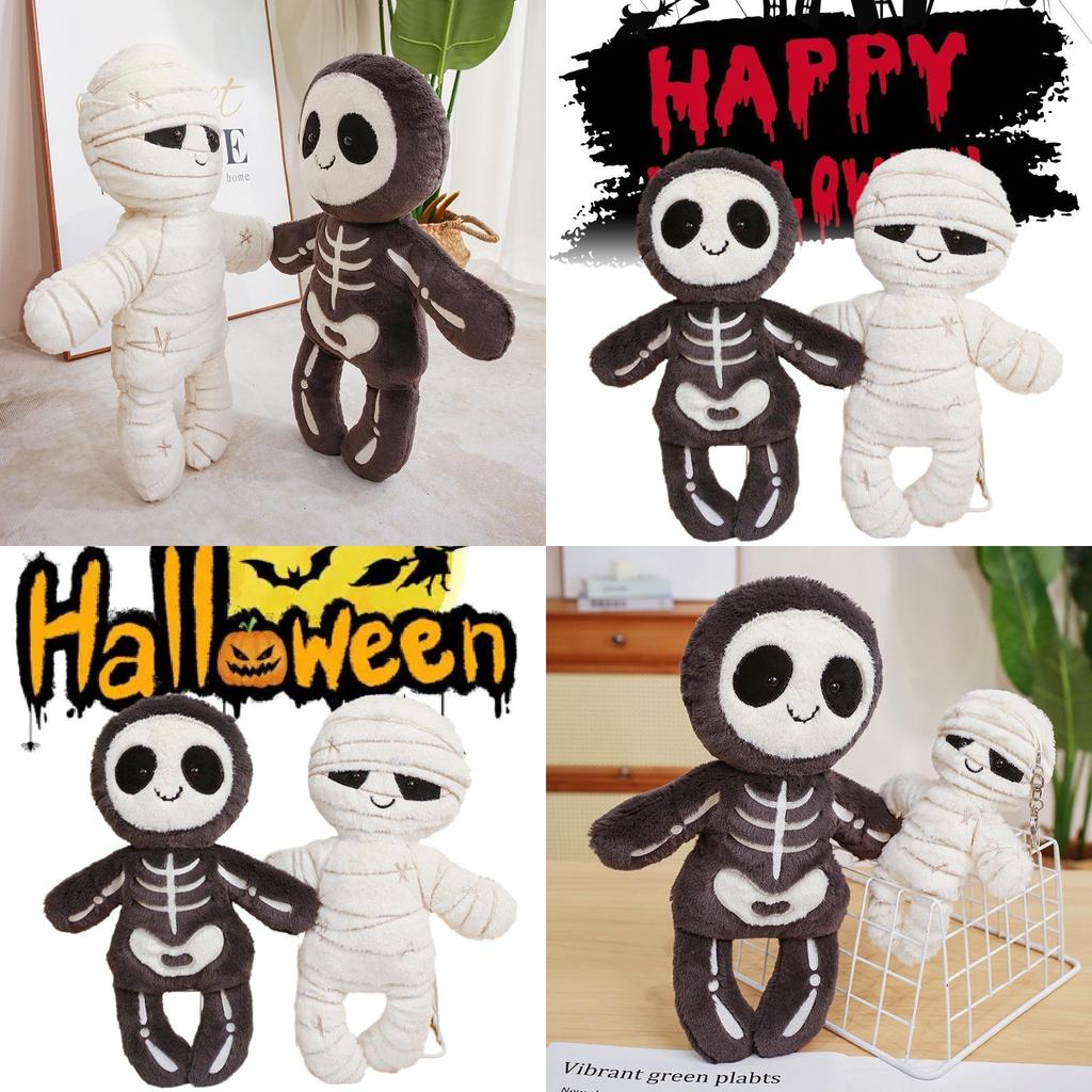 New Halloween Skeleton And Mummy Plush Toy Doll Keychain Custom Logo Available For Wholesale