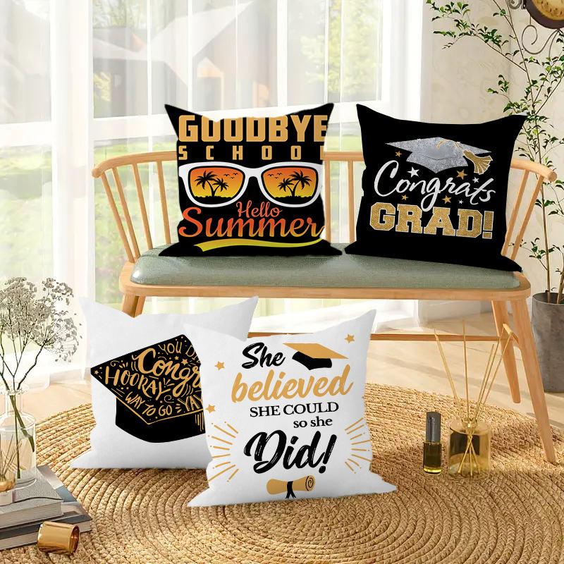 New Graduation Season Series Pillow Covers for Starting Graduation Gifts Home Sofa Decoration Pillow Cushion Cover