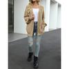 Women's New Autumn/Winter Bell-Sleeve Sweater Women's Outerwear Chunky Knit Pocket Cardigan