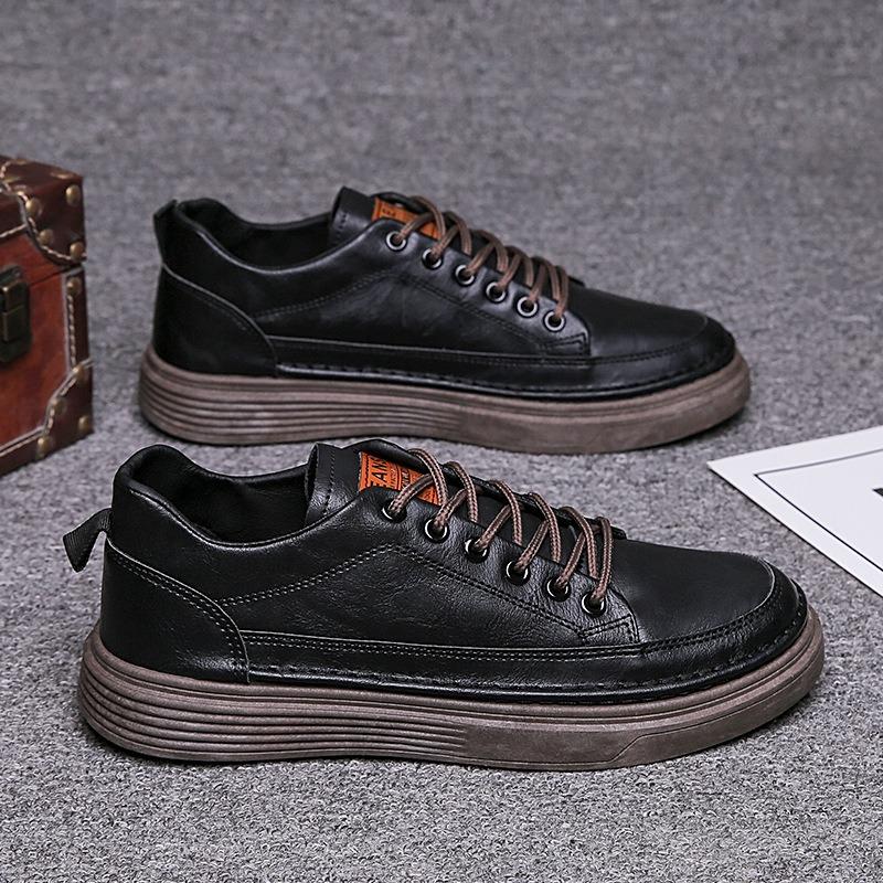 Brand Leather Casual Shoes 2025 New Fashion Black Comfortable Waterproof Loafers Moccasins Business Work Shoes Drive Footwear