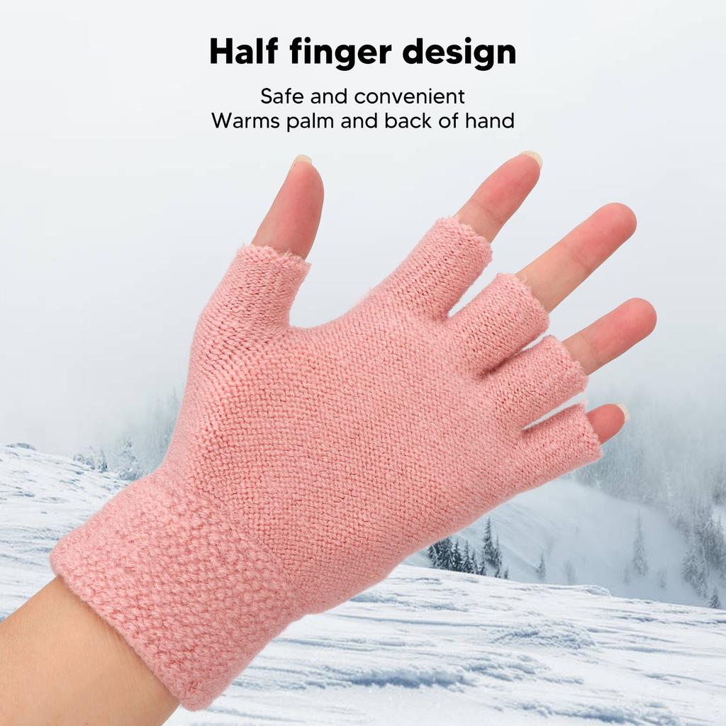 Heated Mitten Gloves Double Sided Heating Promote Blood Circulation USB Hand Warmers for Winter Warmth