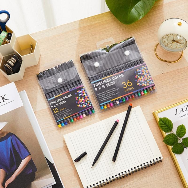 Multicolored Gel Pen Assorted Color Journaling Pen Colorful Drawing Pen 0.4MM Needle Tip for Writing Journaling Noting