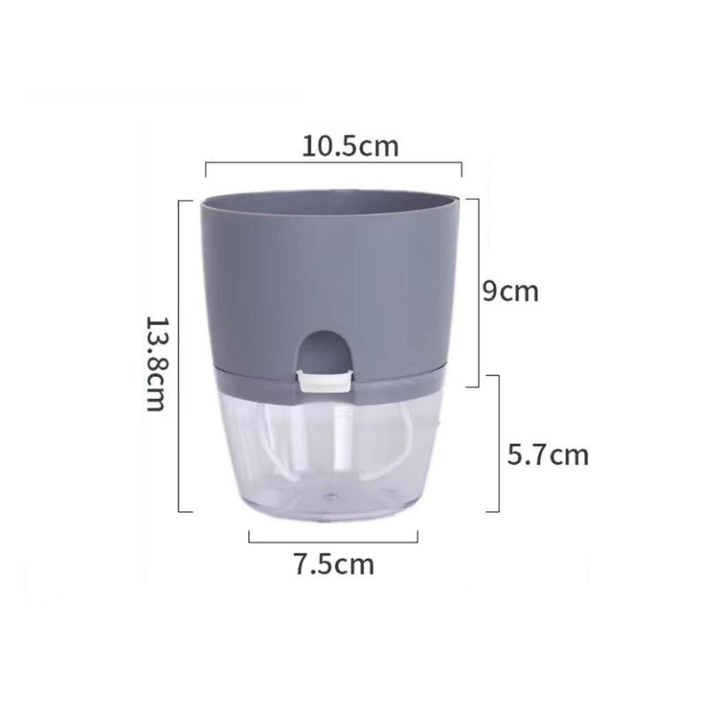 Transparent Double Layer Plastic Flower Pot Self Watering Flowerpot Cotton Rope Watering Small Plant Pot with Injection Port