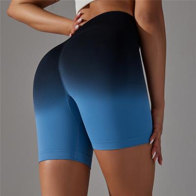 Auroth Seamless Gradient Skinny High Waist Sportovní šortky Candy Color Běh Fitness Jóga Krátké kalhoty