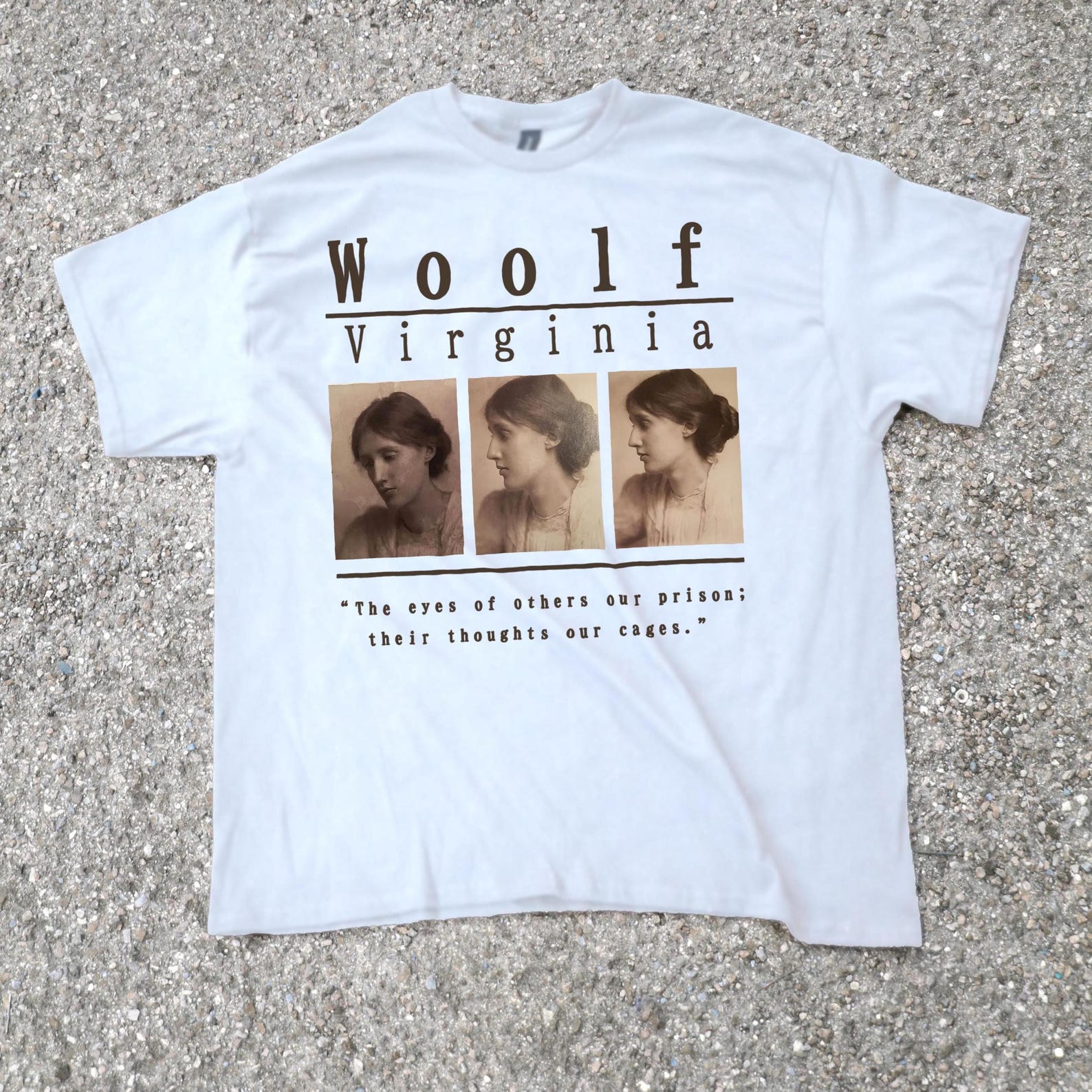 Virginia Woolf T-Shirt | Literary Feminist Icon Tee | Modernist Writer Shirt | Gift for Book Lovers | Dark Academy Clothing S