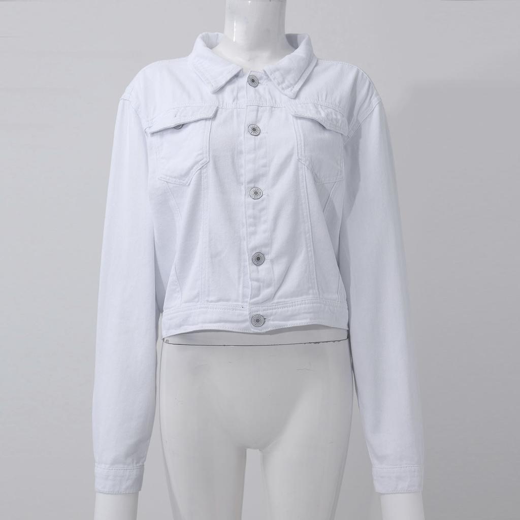 Купить Модная женская базовая джинсовая куртка на пуговицах ...