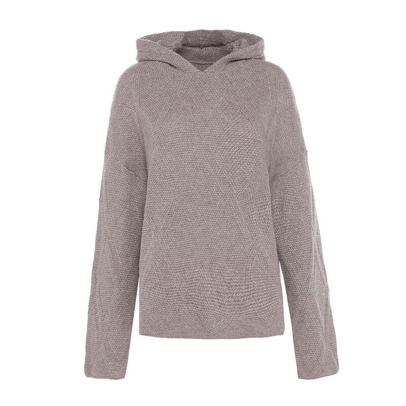 

G·TENNA Women s Drop Shoulder Hooded Cashmere Sweater One Size