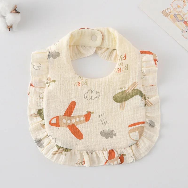 Cotton Gauze Baby Feeding Bibs Summer Soft Petal Baby Printed Drooling Towel Newborn Toddler Baby Burp Cloth Children's Bib