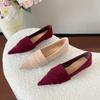 Temperament suede single shoes women's shoes new spring and autumn winter pointed thin heel low heel shoes women