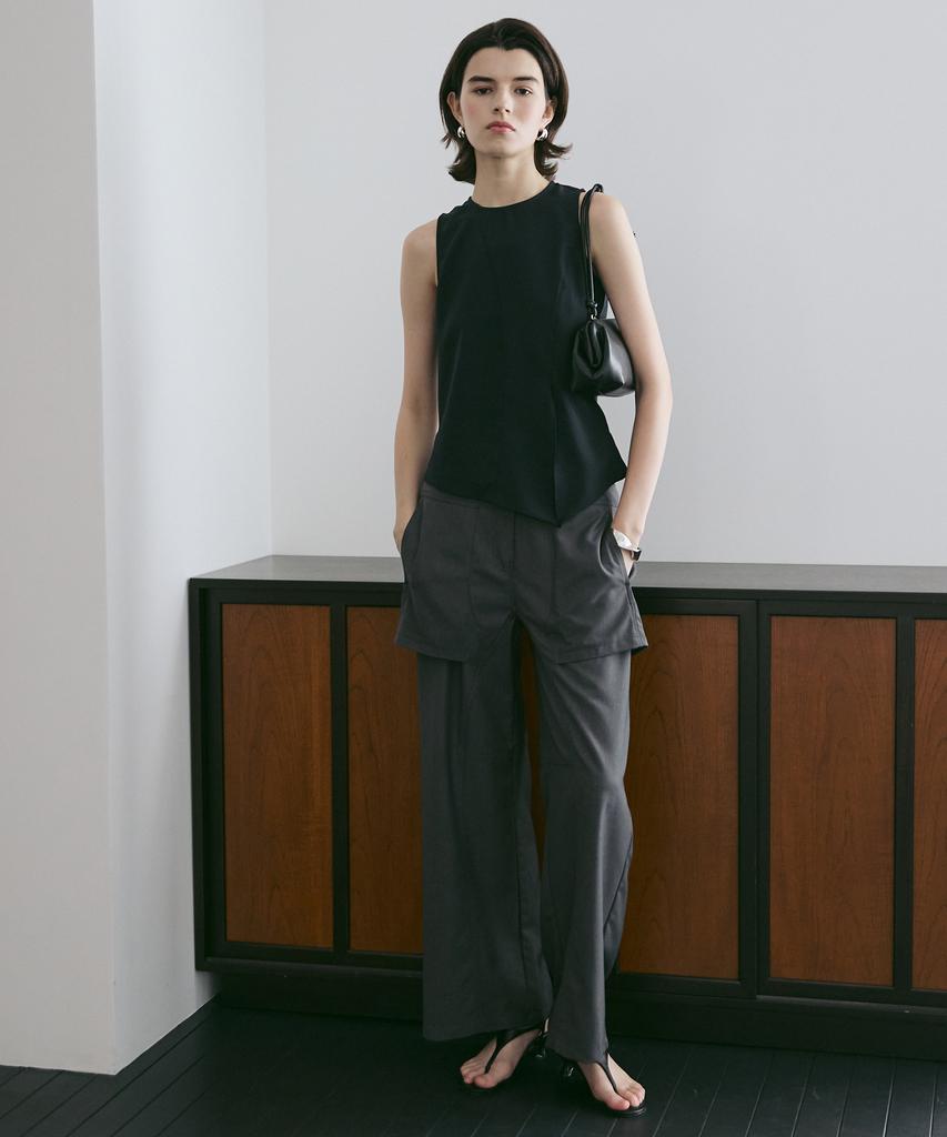 Baillie Layered Flap Pants (Charcoal)