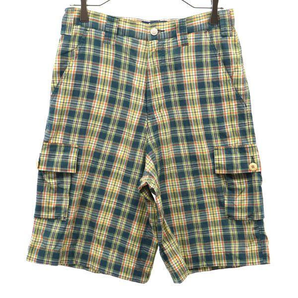 

STUSSY 90-х годов Сделано в США Шорты карго в клетку w30 Зеленая система Мужские Б/У