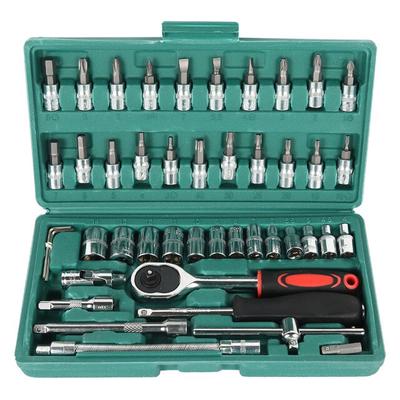 46pcs Wrench Assembly Ratchet Wrench Set Car Motorcycle Bicycle Combination Repair Hand Tools