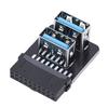 USB 3.0 Frontpanel-Adapter 19P 20P auf zwei Typ-A-Header 90-Grad-Konverter für Motherboard PH724A