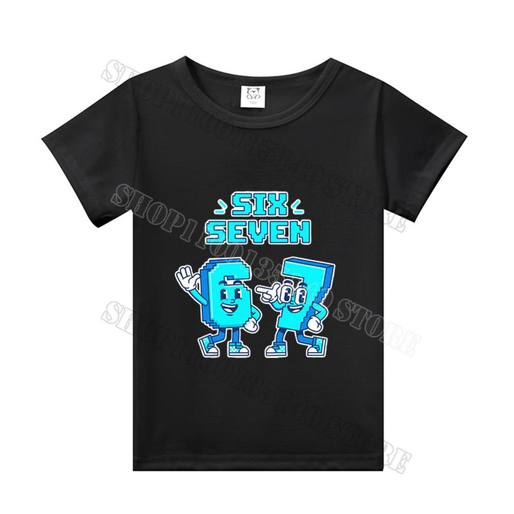 Steal A Brainrot Short Sleeve Children T-shirt 67 Six Seven Cotton Tops Tshirt Boys Girls Clothing Fashion Funny Kid Tee Shirts