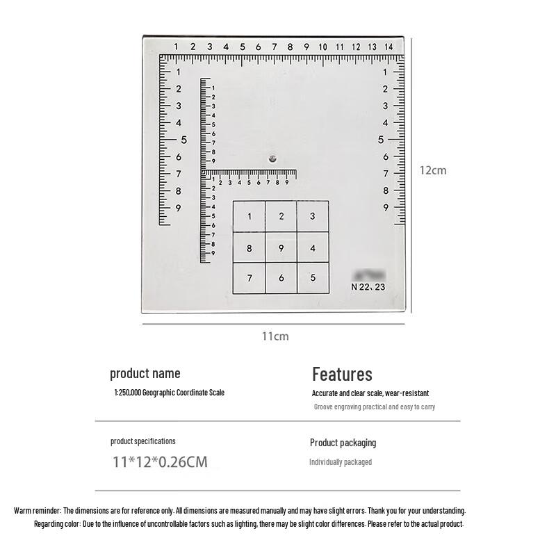 1:250,000 Scale Military Map Coordinate Ruler