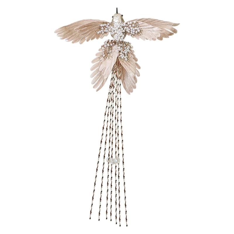 

Bright Cloth Hummingbird Christmas Decoration Portable Hanging Ornament For Holiday Homes Decors золотий/шампанського