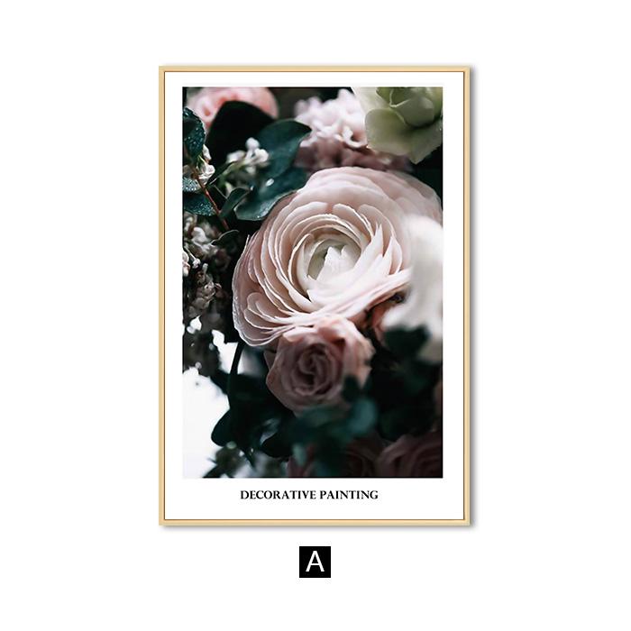 Pink Flower Rose Wall Art Canvas Painting Nordic Posters and Prints Home Decoration Wall Pictures for Living Room Bedroom Decor