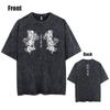 Streetwear Summer Short Sleeve Vintage T-Shirt Japanese Anime Graphic Print TShirt Men Harajuku Casual Loose Washed Tees