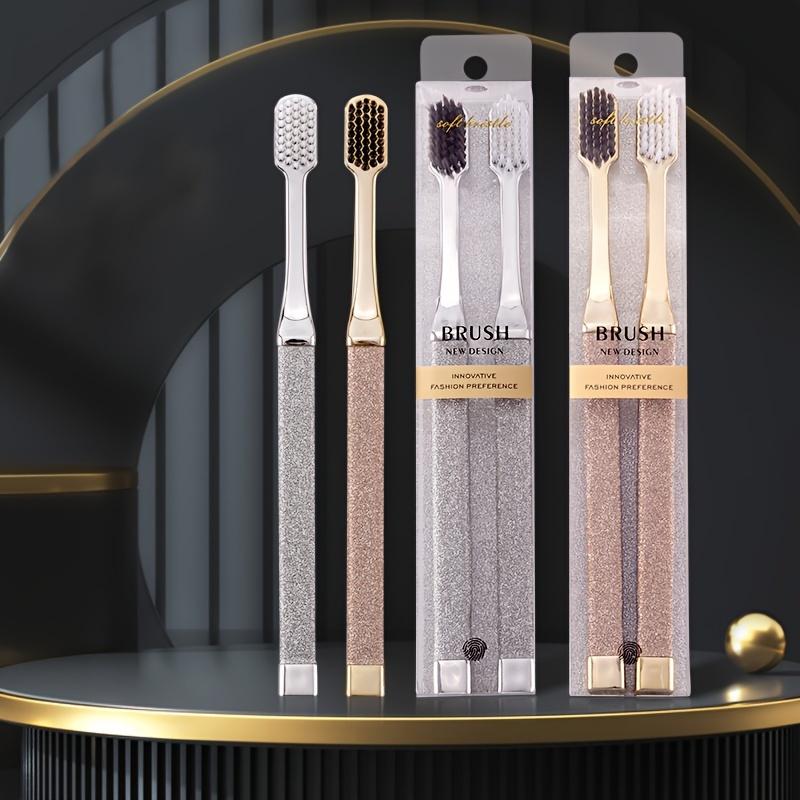 2Pcs Luxury Soft Toothbrushes, ultra-soft microfiber bristles with non-slip handles. Gentle care for sensitive teeth and gums.