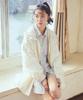 Earth Music Ecology Drawstring Ivory & Women's Mid-Length Hoodie,