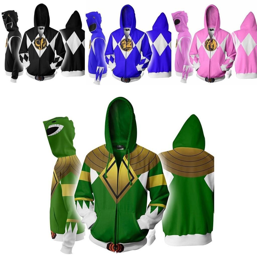 Mighty Morphin Power Rangers Cosplay 3d Printing Hoodie With Premium Quality
