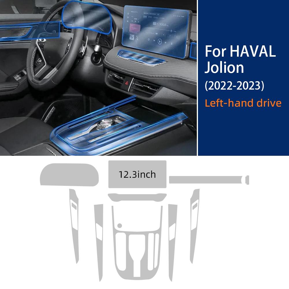 Car Interior TPU Protector Anti-scratch Film For Haval Jolion -23 Auto Protective Transparent Anti-tear Stickers Accessories