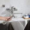 Wandkraan van Roestvrij Staal met Verlengde Uitloop en Mengkraan voor Badkamer of Keuken