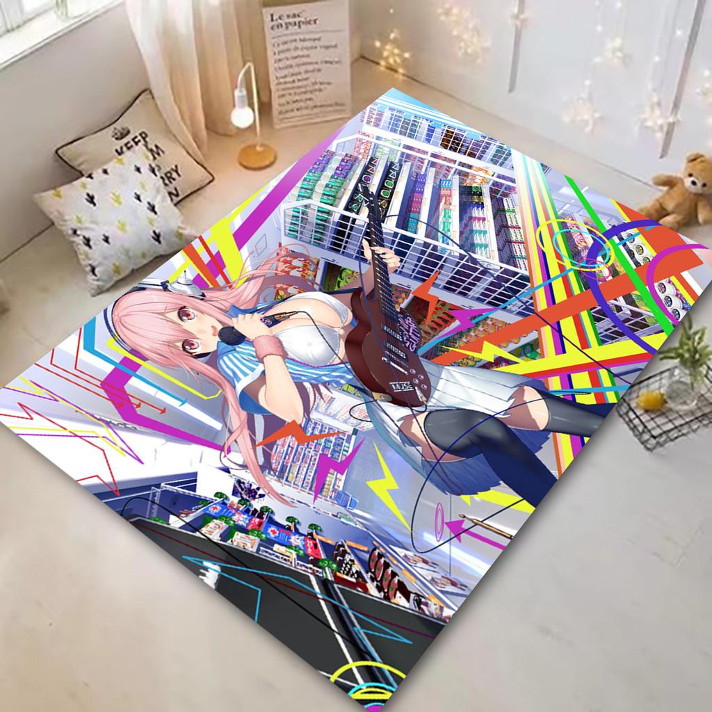 Cartoon S-Super S-Sonicos Carpet Game Non-slip Soft Entrance Floor Mat Living Room Bedroom Cute Girl Home Decor