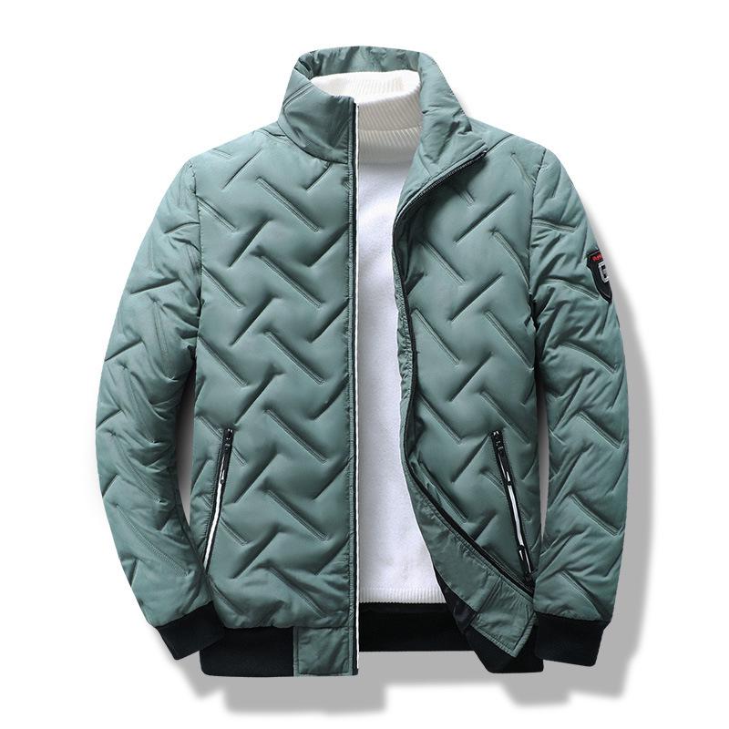 Men's Lightweight Autumn Winter Cotton Jacket - 2025 Trendy Stand Collar, Pearl Cotton Warm Top