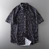 Label Cutting Retro Hong Kong Style Summer Plus Size Men's Clothing Short Sleeve