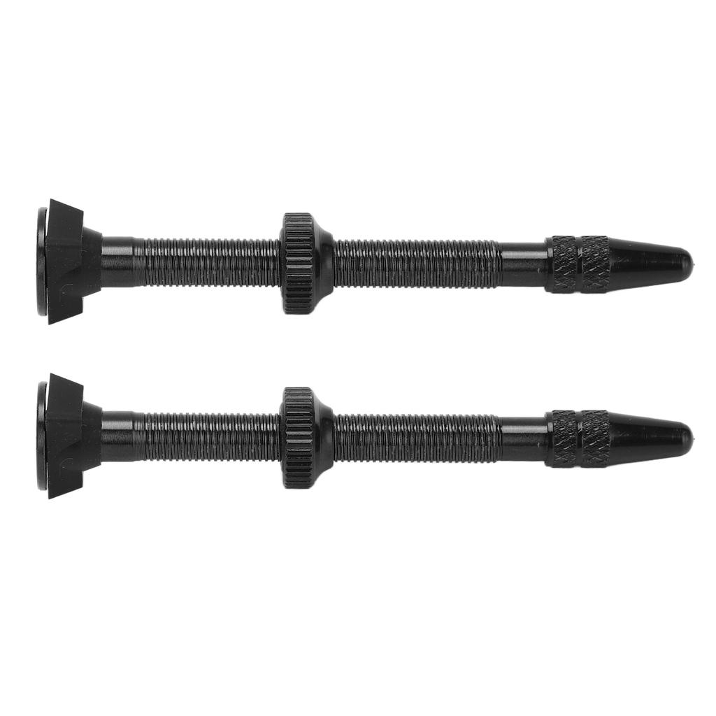 2pcs 60mm Tubeless Presta Valve Stem Lightweight Alloy Valve Stem for Mountain Road BikeBlack