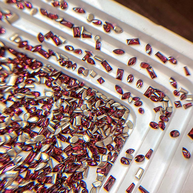 

50Pcs Sparkle Chinese Year Red Diamond Various Shape French Glass Nail Art Decorations Manicure Charms