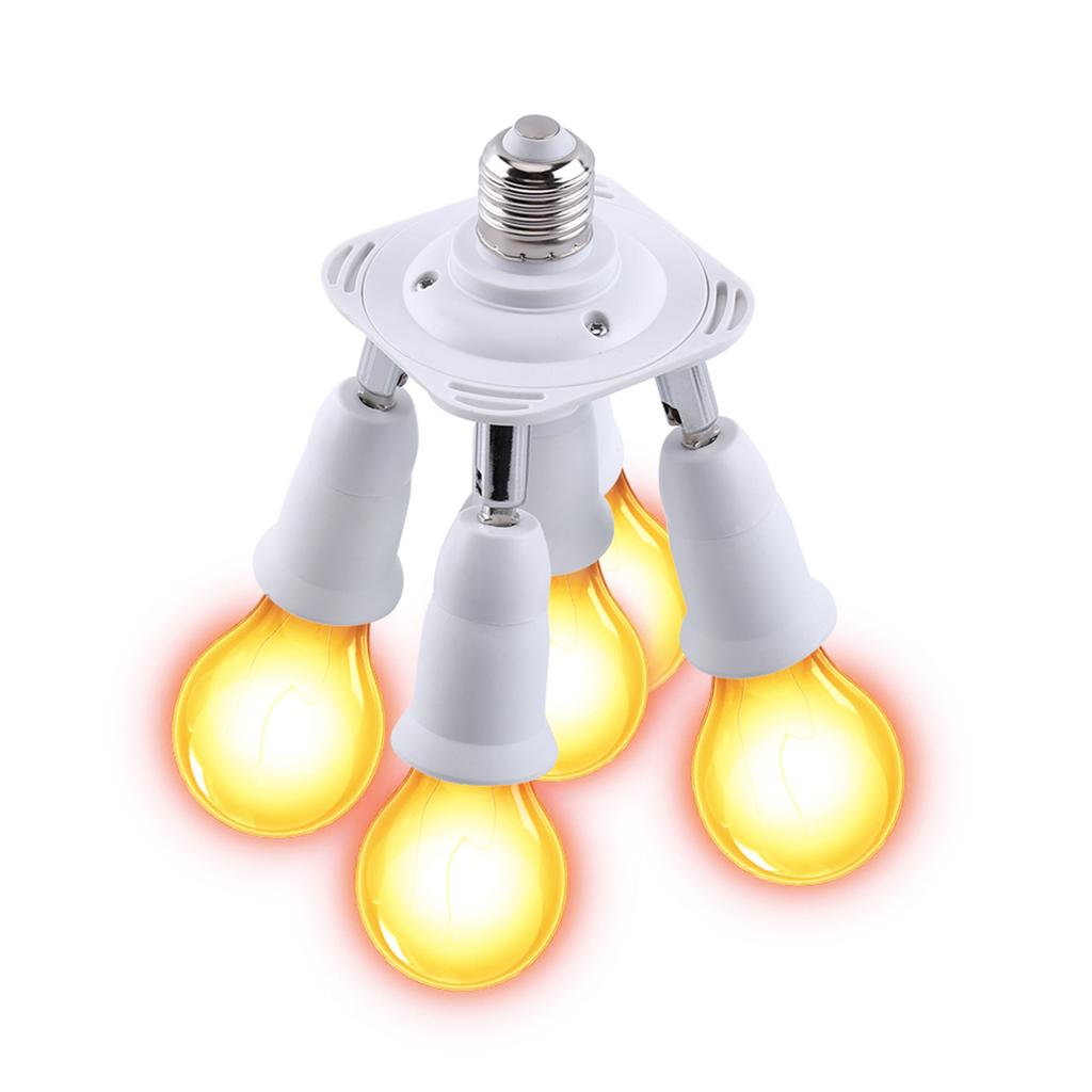 5 in 1   E27 To E27 Base Light Lamp Bulb Adapter Holder Socket Splitter New #3