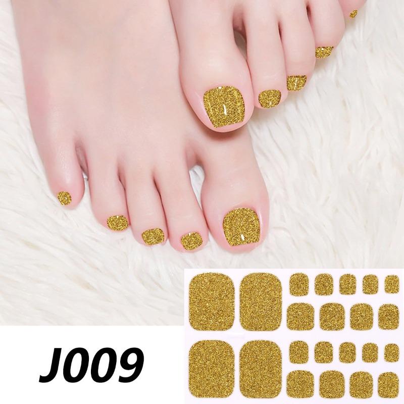 The New Pure Foot Stickers with Glitter Are Now Available for Full Checkered Nail Art