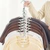 1/5Pcs Stainless Steel Clothes Hanger Organizer Space-Saving Foldable Wardrobe Rack For Efficient Clothing Storage