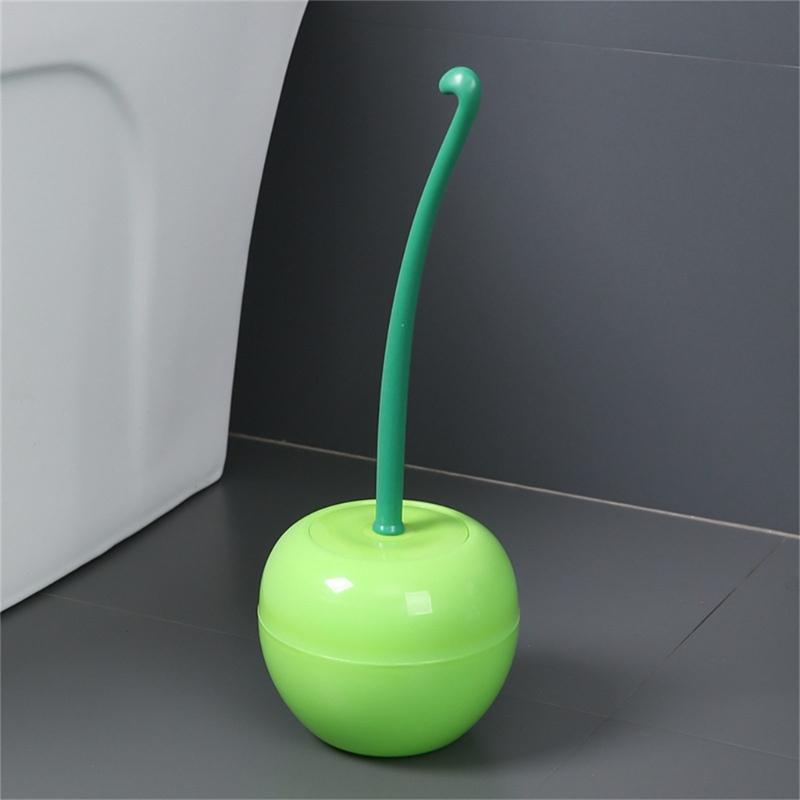 Toilet Bowl Brush Cherries Shape Ergonomic Design Safe Material Effective Cleaning
