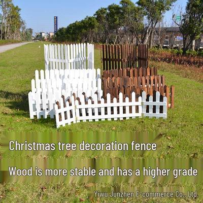 Wood Picket Fence Holiday Decoration for Indoor & Outdoor Use