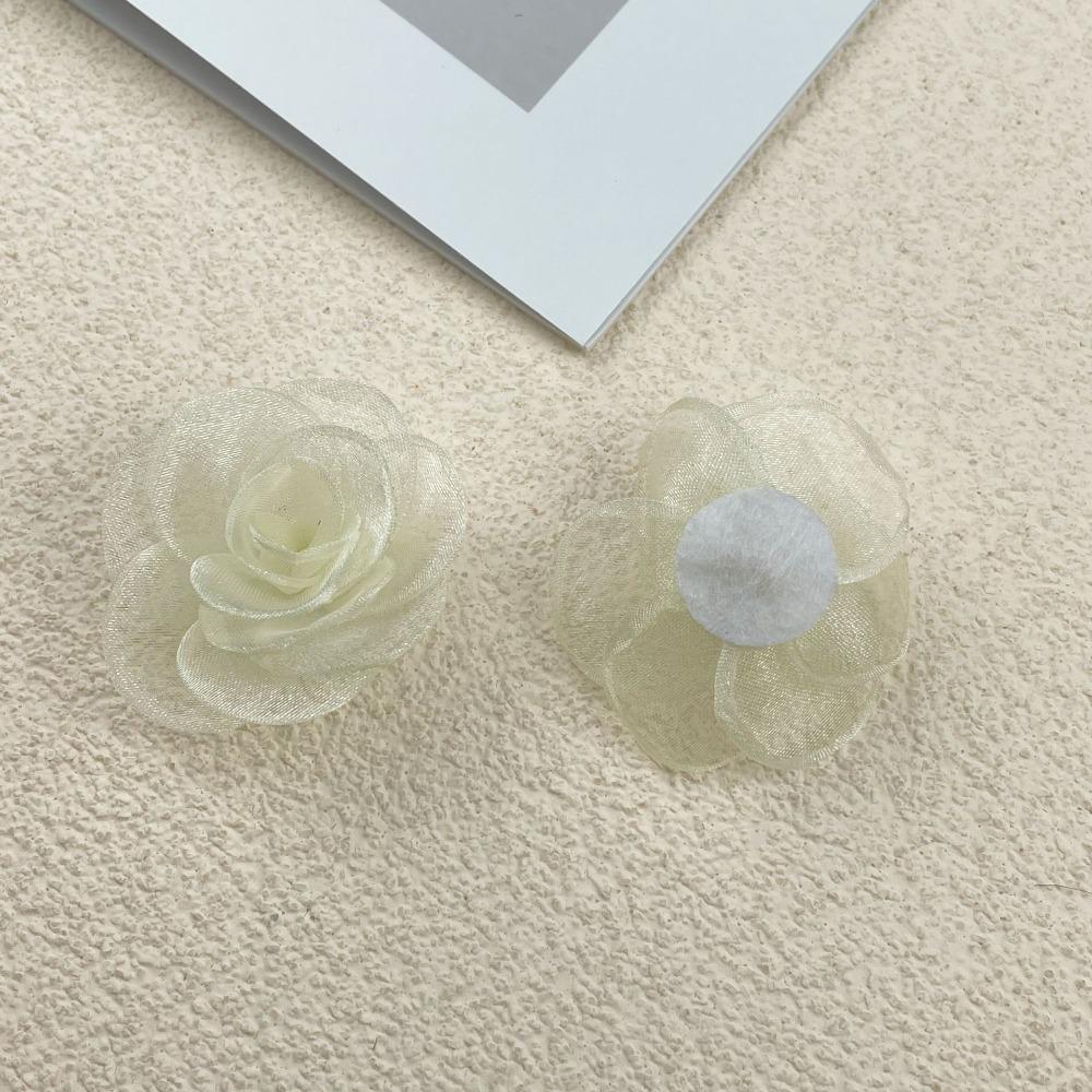 Elegante Tessuto Organza Fiore Design 3D Rose in Organza Fatte a Mano Accessori per Capelli Fai-da-te Accessori per Abbigliamento