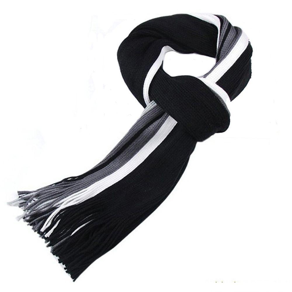 Business Affairs Scarves Knit Scarf Warm Winter Fringed Muffler Striped Scarf Scarf Tassel Scarf