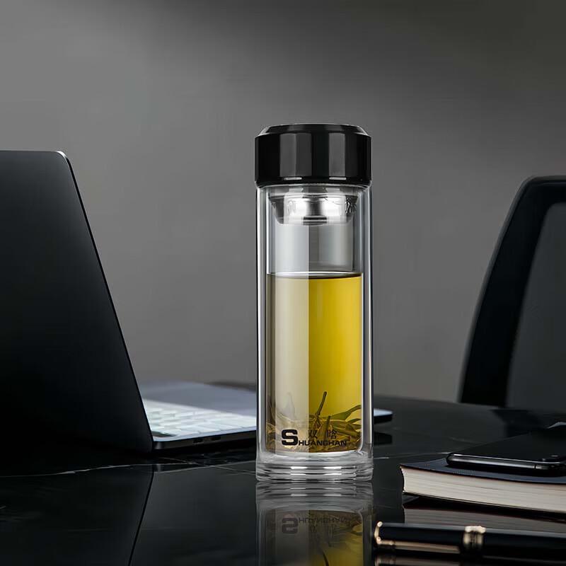Double-Layer Borosilicate Glass Tea Cup with Infuser