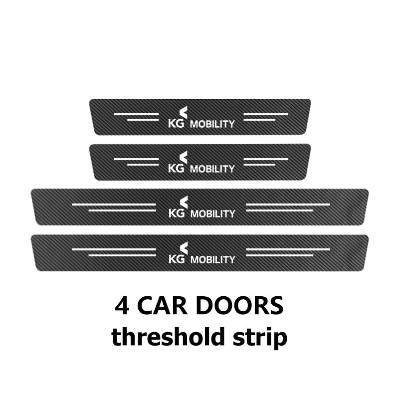 For SsangYong Car Interior Door Sill Strip Carbon Anti-Scratch Protector Sticker Musso Rexton Torres Kyron Actyon Tivoli Rodius