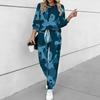 Women Camouflage Print Two Piece Outfit, Long Sleeve Crew Neck Top & Drawstring Jogger Pants Casual Tracksuit for Spring Autumn