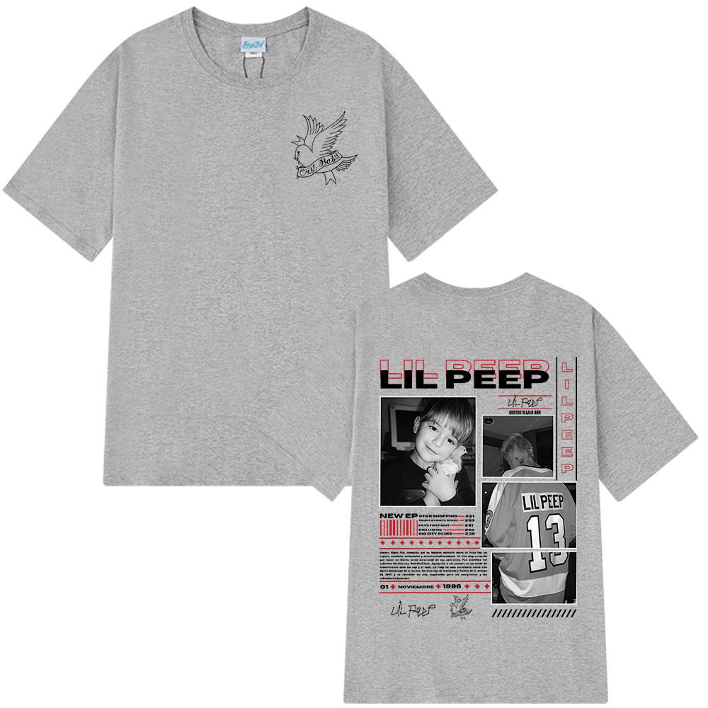 Rapper Lil Peep Crybaby Hellboy 2025 T-shirt Vintage Hip Hop T Shirt Men Women Clothing Cotton Oversized Short Sleeve T-Shirts