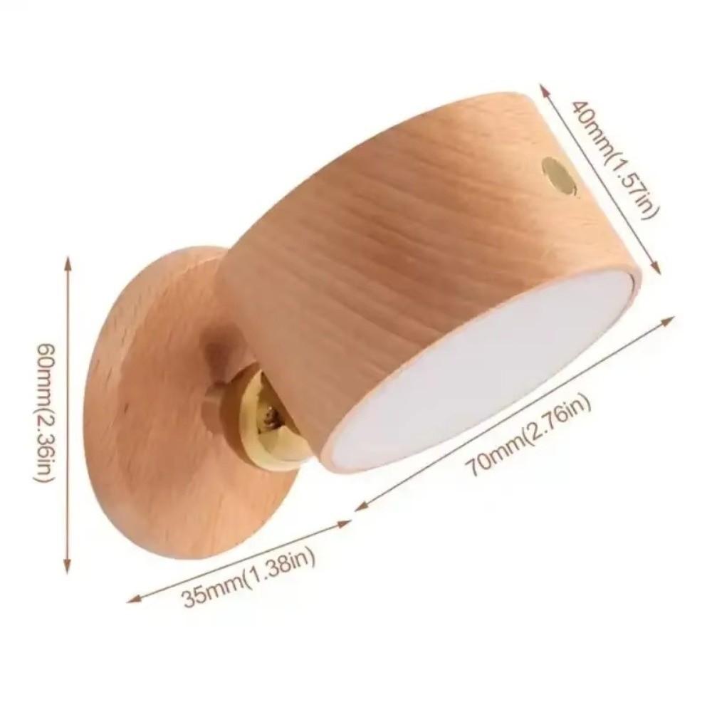 USB Rechargeable LED Wall Sconce Wooden Magnetic Night Light Simple Wall Mounted Lamp