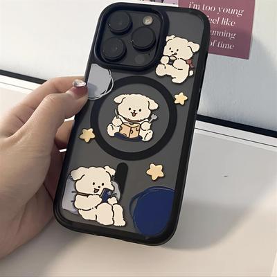 For Apple 15promax Phone Case Magnetic Suction New Transparent Magnetic Suction Phone Case Strong Magnetic Female High-end Feeling Light Luxury