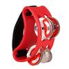 Percussion Foot Tambourine with 4 Pairs of Stainless Steel Jingles & Elastic Strap Percussion Musical Instrument for